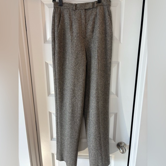 Saks 5th Avenue Wool Cashmere Pants straight leg Women's 2 Gray tailored refined - Picture 2 of 13